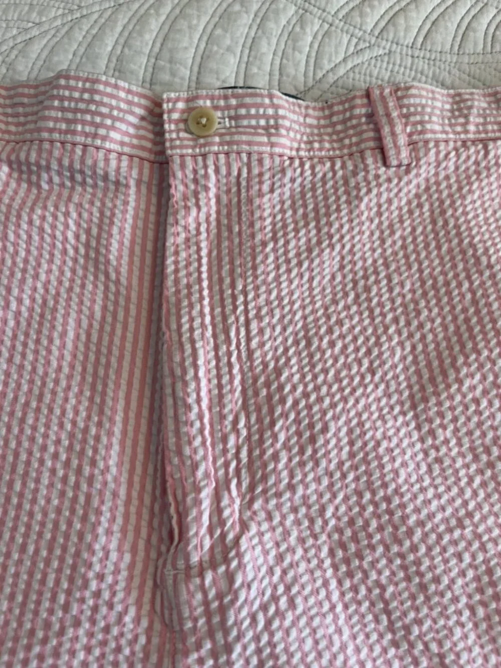 VINEYARD VINES SZ 40 FLAT FRONT COTTON SEERSUCKER SHORTS